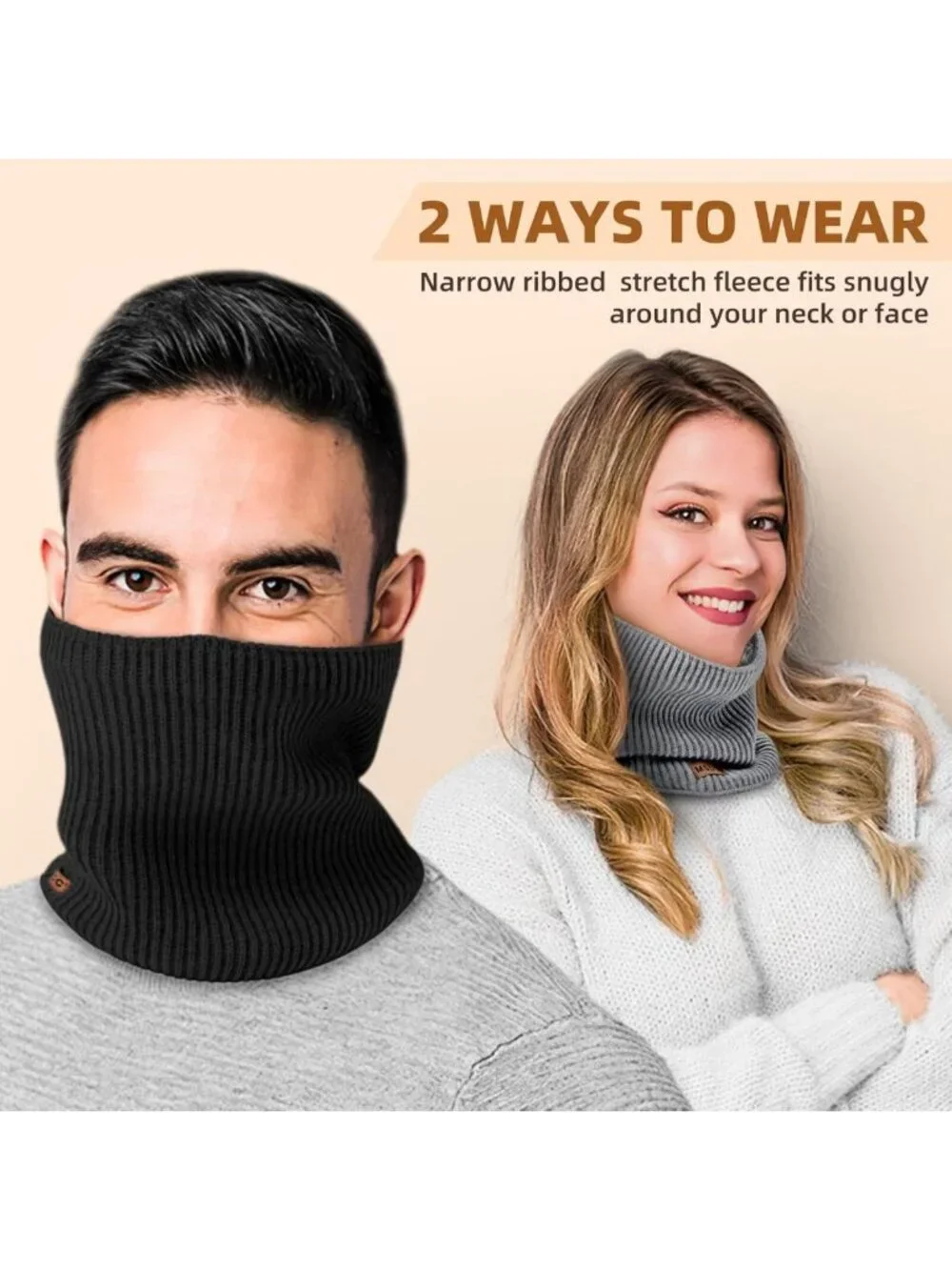 3-Pack Winter Neck Gaiters for Men & Women - Thermal Fleece Warmers for Cold
